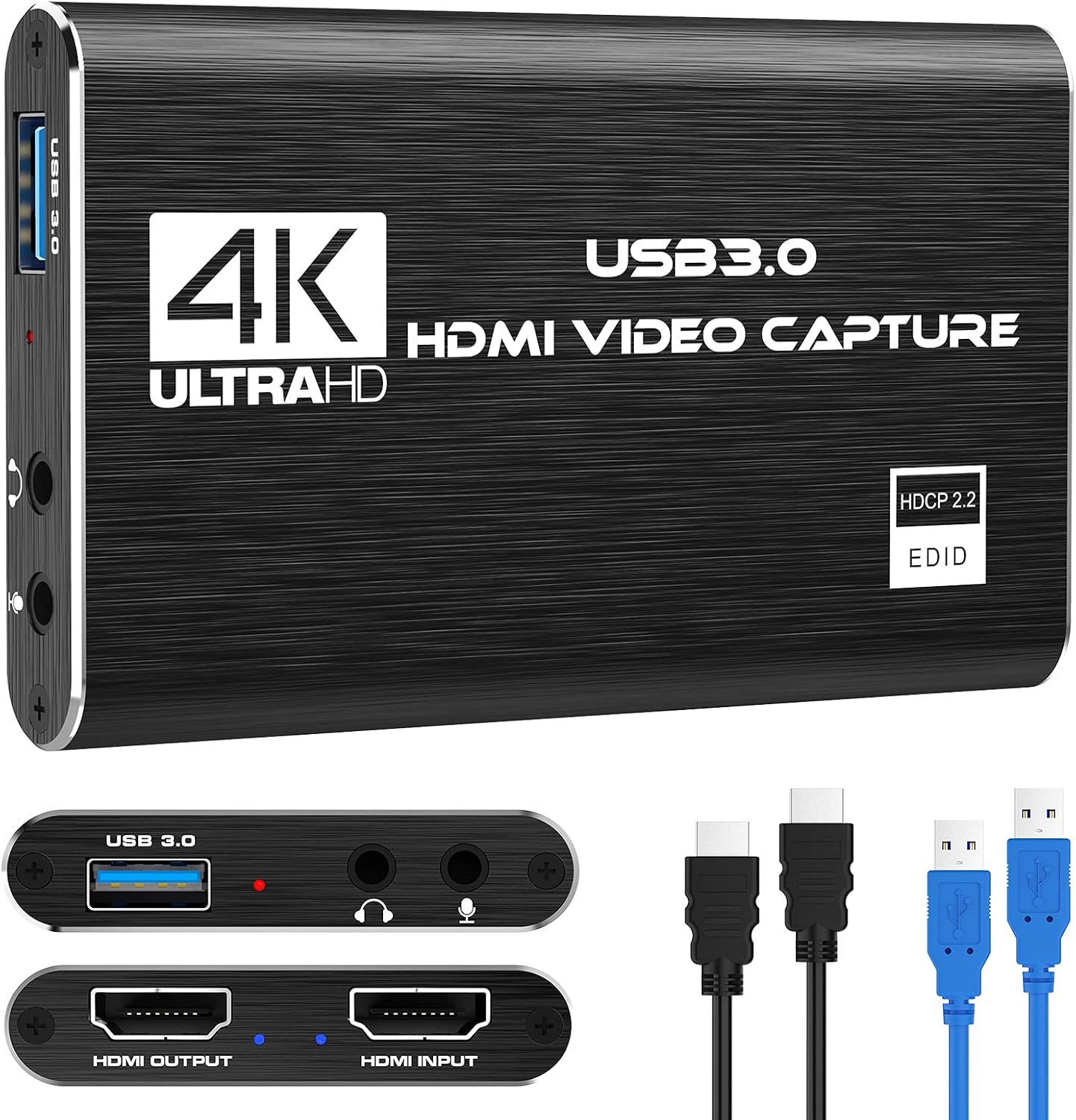 Capture Card, 4K HDMI Video Capture Card, Game Capture Card, 1080P 60FPS Video Capture Device, HDMI to USB 3.0