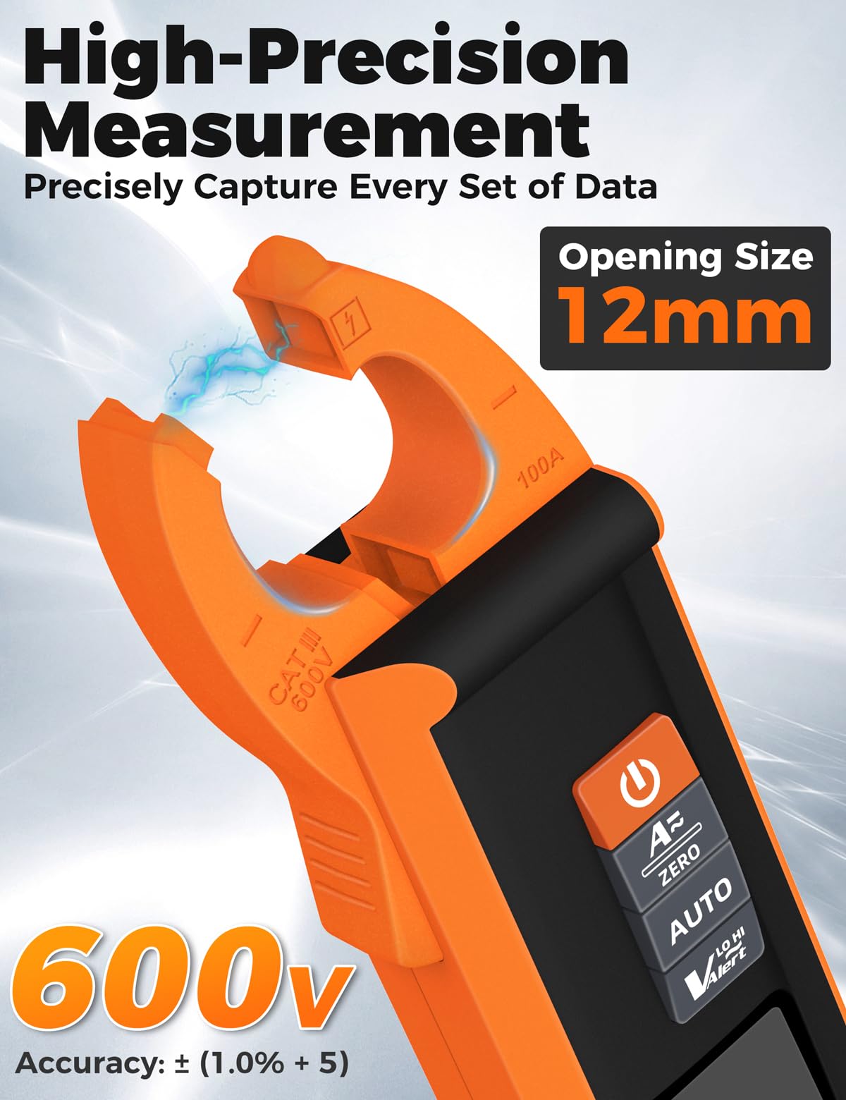 Digital Clamp Meter POROMETISTO, 1mA/mV High-Precision AC/DC Multimeter