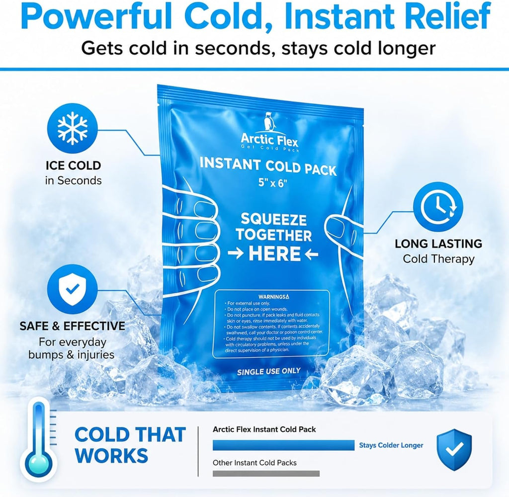Breakable Ice Packs - Disposable Instant Cold Packs (24 Count)