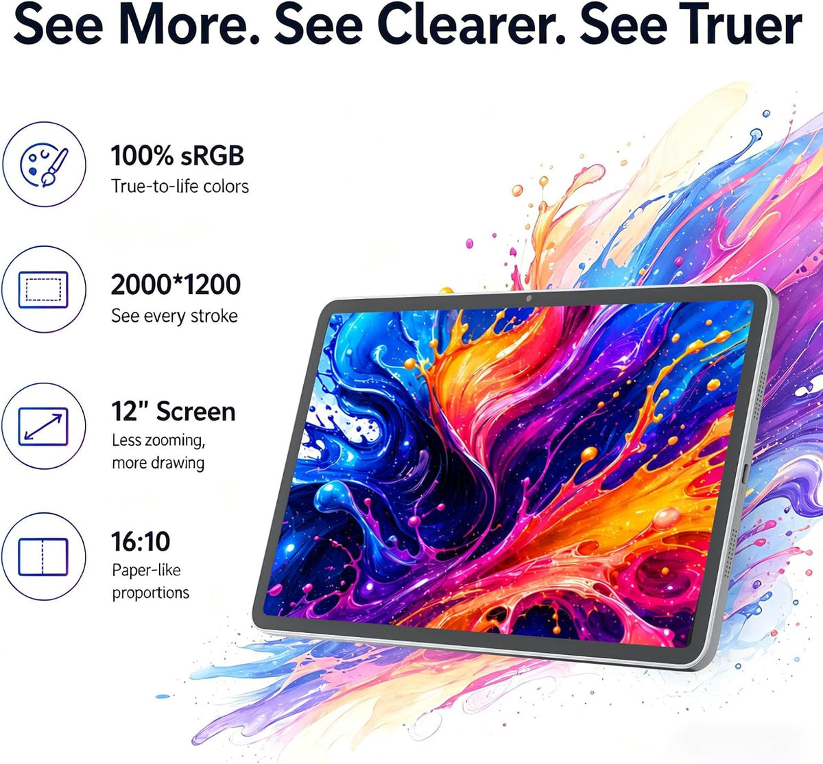 12-Inch Standalone Drawing Tablet No Computer Needed with 4096-Level Stylus