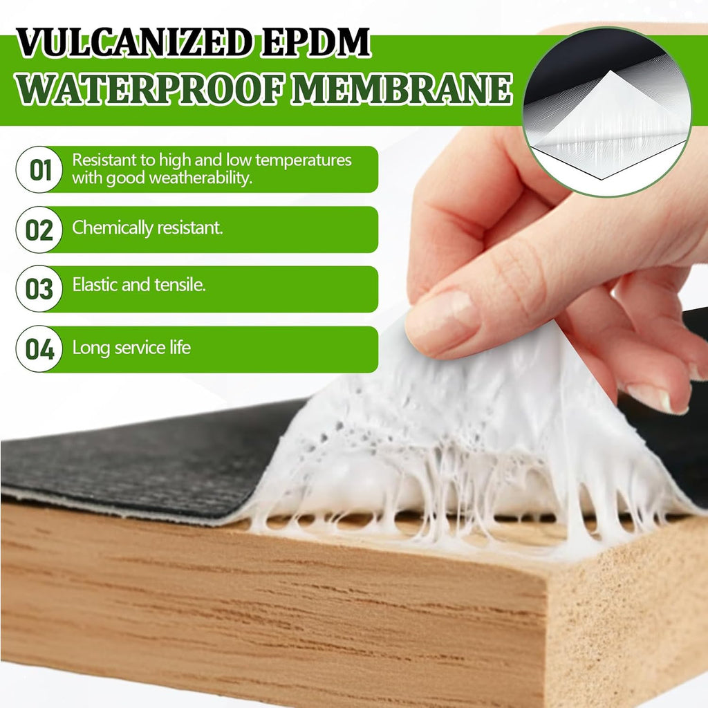1 Roll EPDM Rubber Roofing Membrane 50 Mil, 39" x 10 Ft, Black