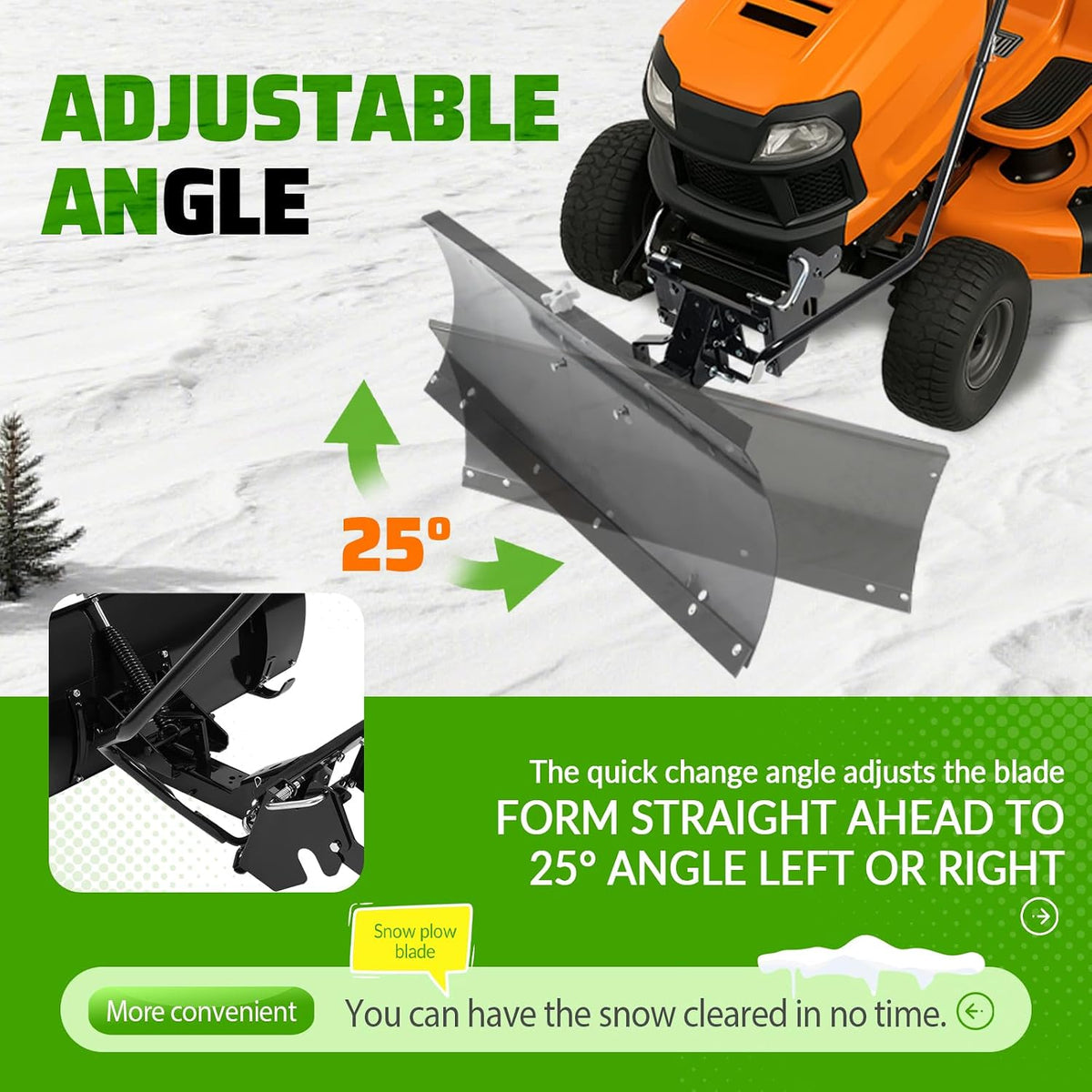 46" Black Snow Blade Plows Attachment Compatible with Columbia, Troy-Bilt, Remington, Yard-Man and Yard Machines