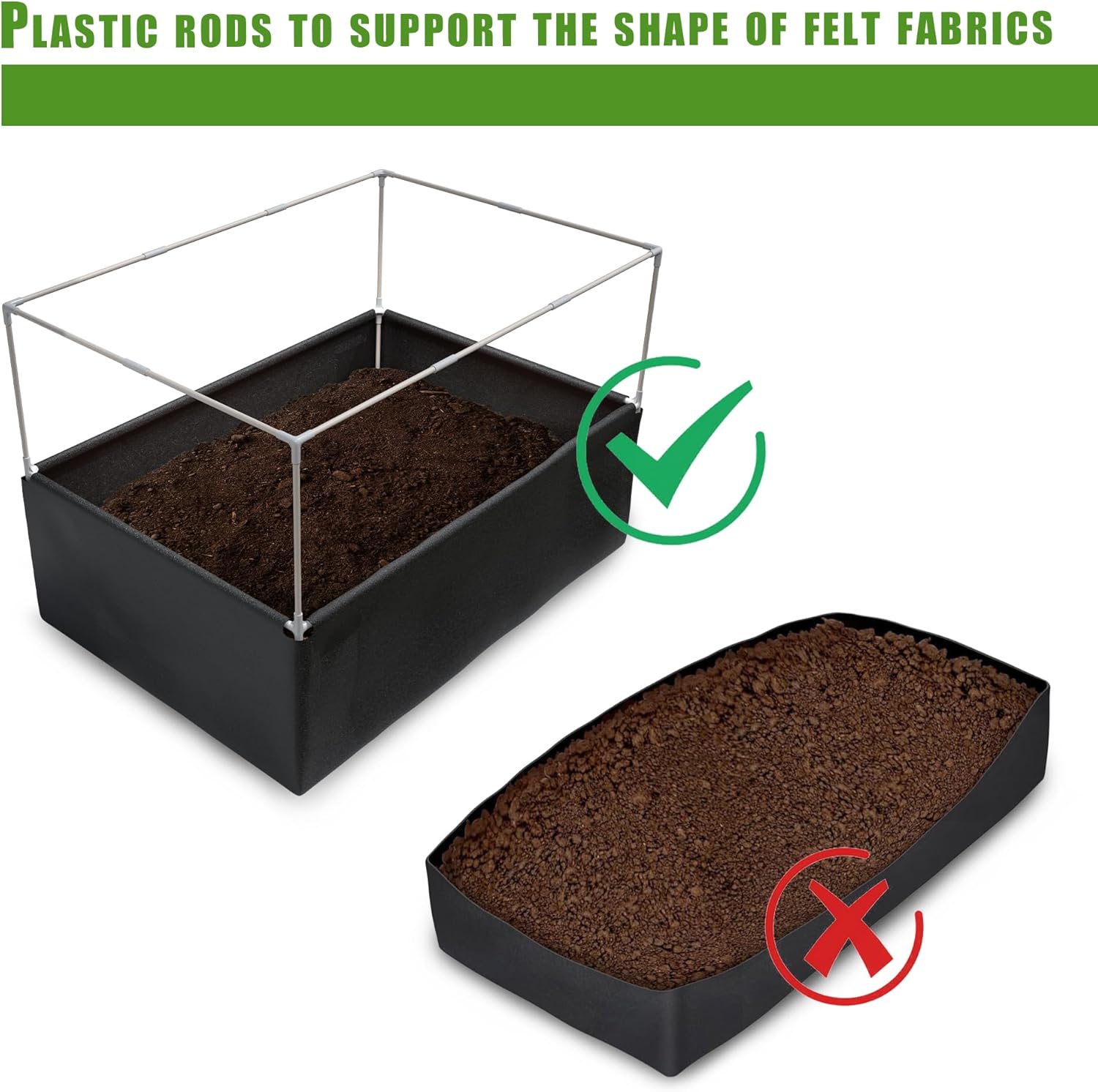 4X2.6X1.3FT Fabric Raised Garden Bed Kit, Breathable Raised Garden Bed with Cover, Garden Beds Outdoor with Plant