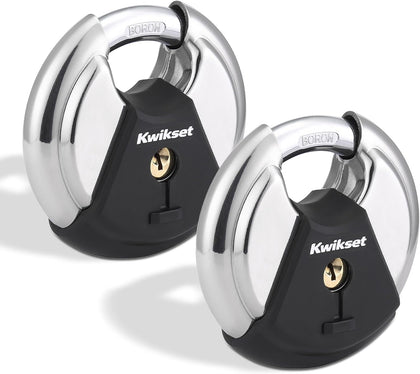 Discus Padlock with Boron Carbide Shackle, 3-1/8" Body, 2-Pack