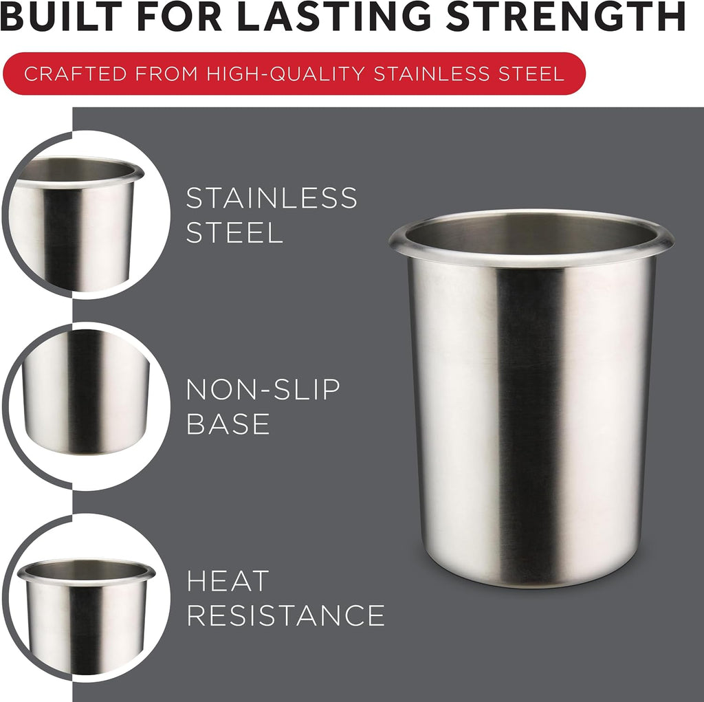 2 qt Silver Stainless Steel Bain Marie Pot Listed