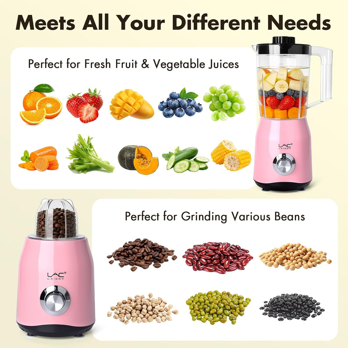 Blender for Smoothies,300W Personal Blender and Grinder Combo for Kitchen with a 54oz Portable Smoothie
