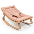 Baby Rocker for Ages 0-24 Months - Wooden Baby Recliner with Soft Removable Quilted Muslin Cotton Cushion - Designed