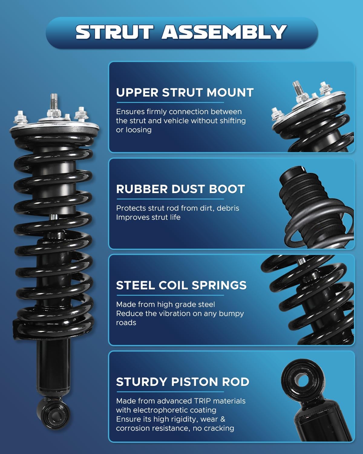 4Pc Struts & Shocks Fit for Chevy Silverado 1500 2007-2013