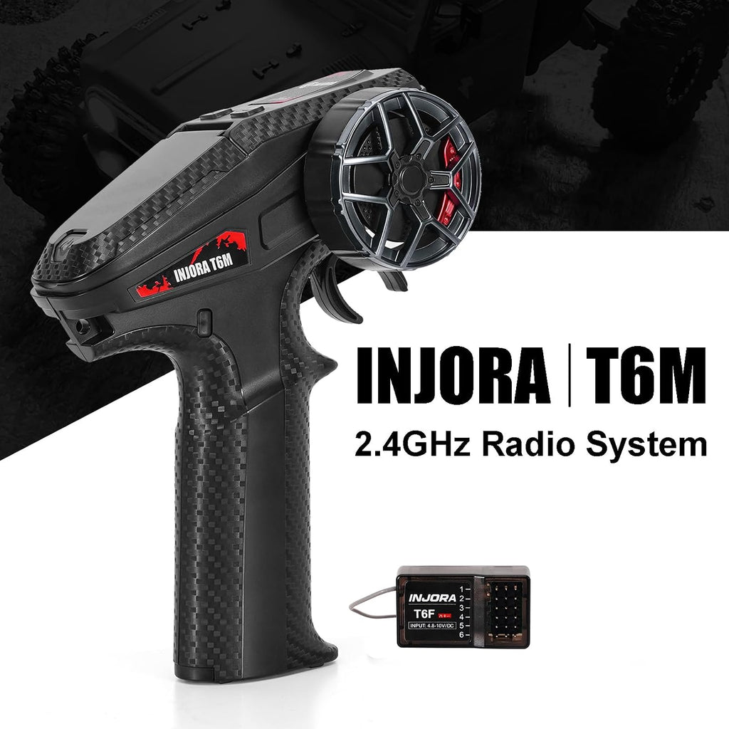 T6M 2.4GHz Transmitter with 6CH Receiver for 1/24 1/18 RC Crawler