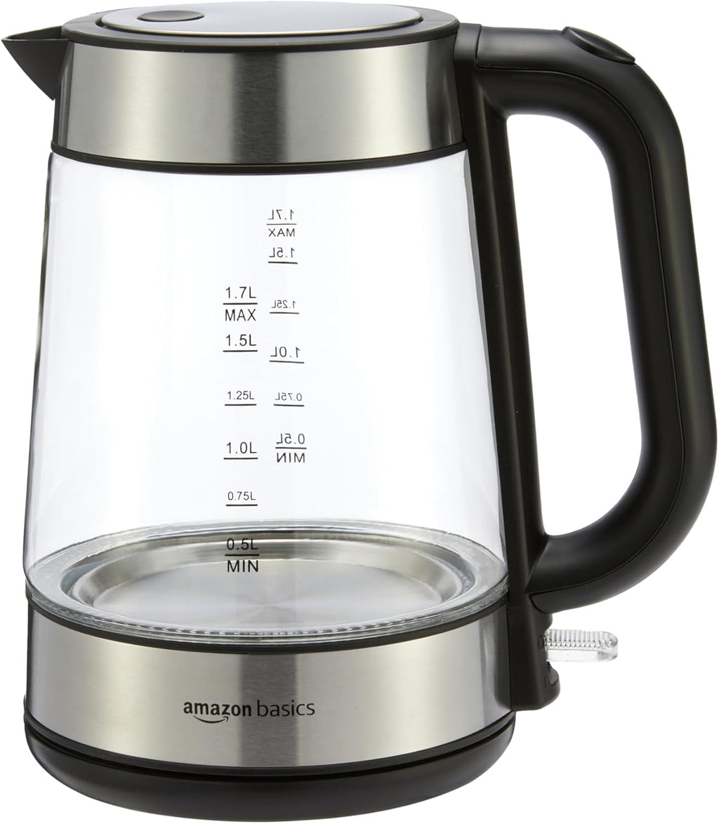 Electric Kettle with Glass Carafe for Tea and Coffee, BPA-Free, Fast Boiling, Auto Shut-Off, Boil-Dry Protection