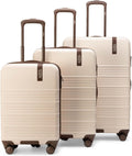 Ivory Retro Trek 3-Piece Expandable Hardside Spinner Luggage Set