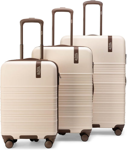 Ivory Retro Trek 3-Piece Expandable Hardside Spinner Luggage Set