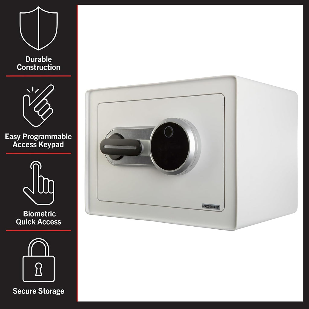Biometric Safe - Lock Box with Fingerprint Scanner and Digital Key for Quick Access - Money Safe for Cash and Jewelry