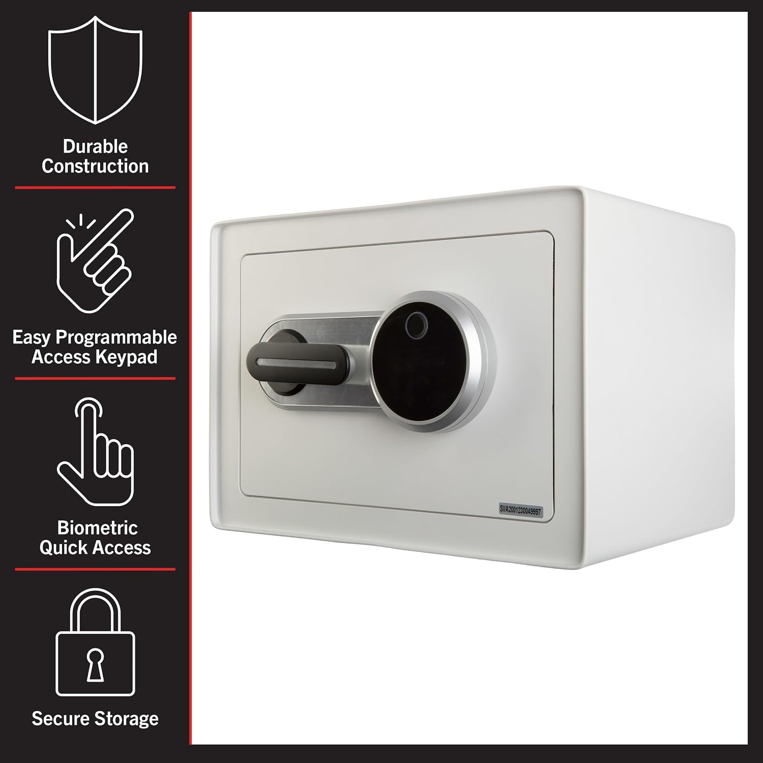 Biometric Safe - Lock Box with Fingerprint Scanner and Digital Key for Quick Access - Money Safe for Cash and Jewelry