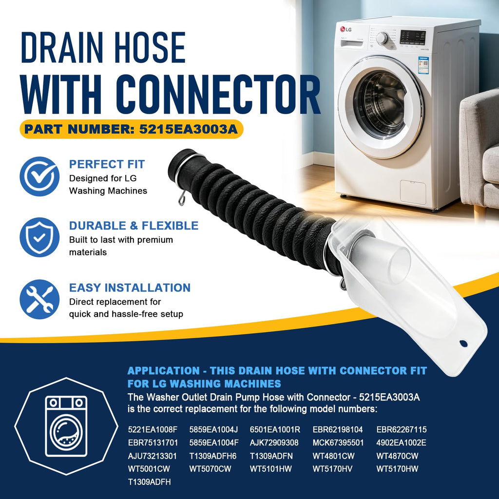 5215EA3003A Washer Drain Hose Assembly for LG Kenmore