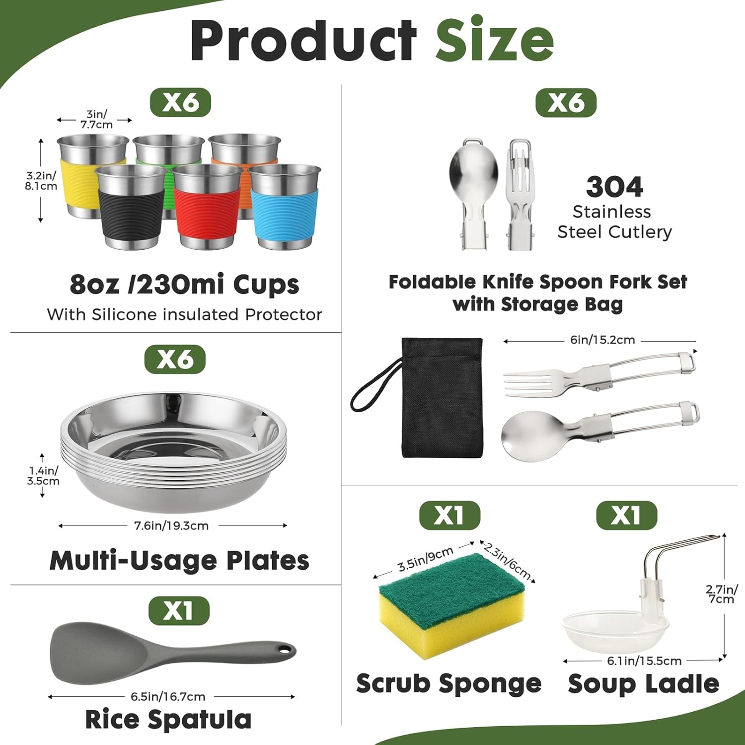 43-Piece Camping Cookware Set,Large Mess Kit for 6 Persons,with 4.75QT Pot,2.1QT Kettle,Frying Pan,Cups,Utensils and