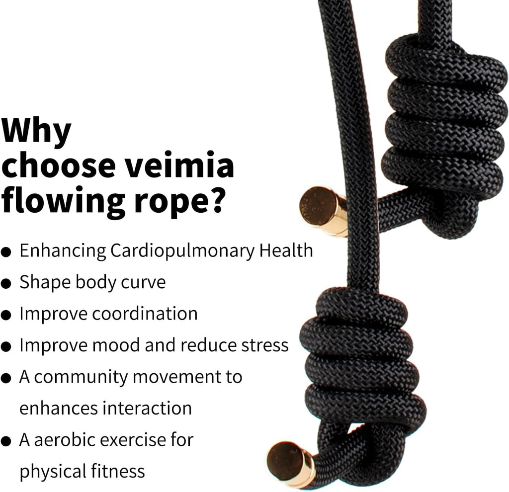 Flow Rope for Fitness High Performance Double Woven Workout Rope Adjustable Flow Jump Rope for Men Women Training