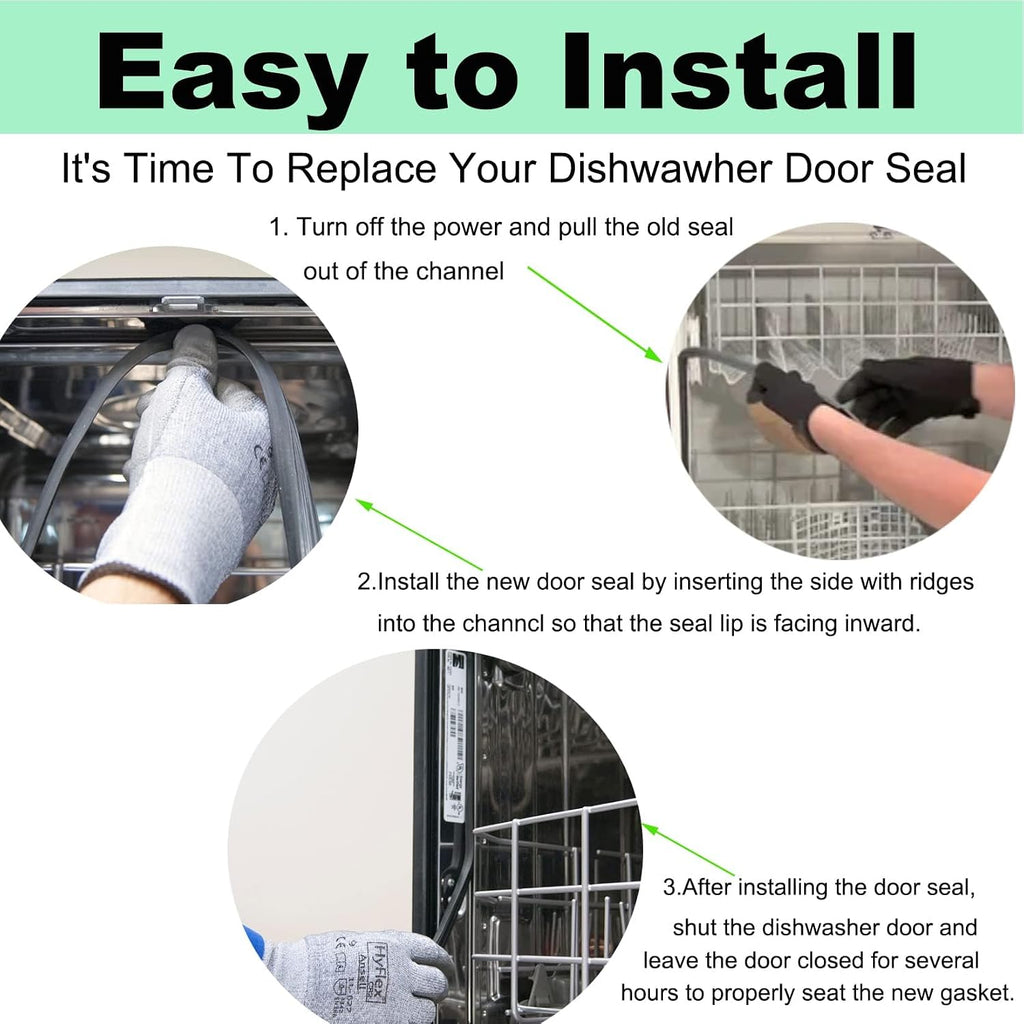 LaWana W11177741 Dishwasher Door Gasket Seal for Whirlpool Replacement