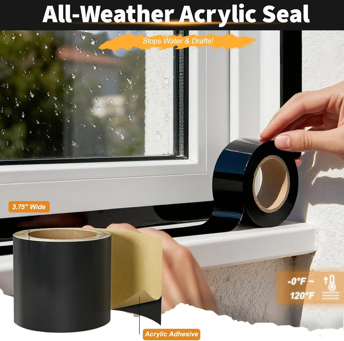 Flashing Tape for Windows and Doors, 3.75 in x 90 ft, 6 Rolls