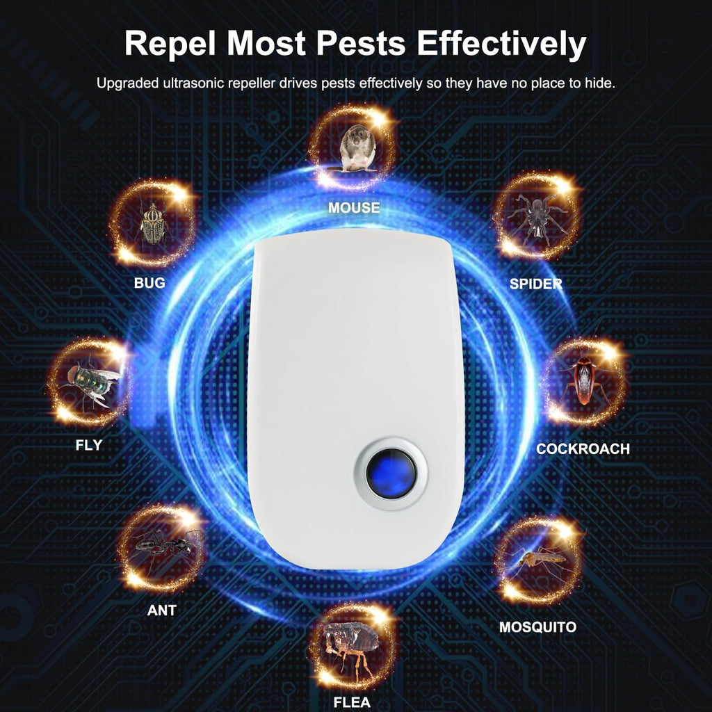 2026 Upgraded Ultrasonic Repeller, Pest Control Mouse Repellent for Roach, Rodent, Mice, Spider, Bugs, Mosquito