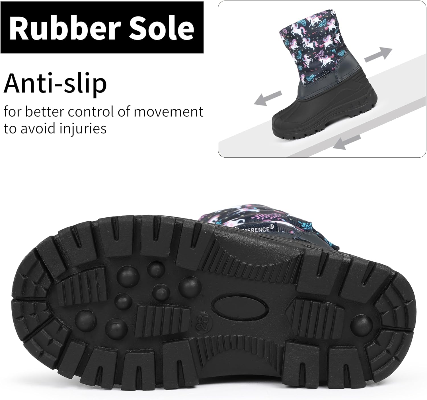 Kids Waterproof Snow Boots,Warm Faux Fur Lined | Durable Non-Slip TPR Outsole,Mid-calf height,Hook-and-Loop