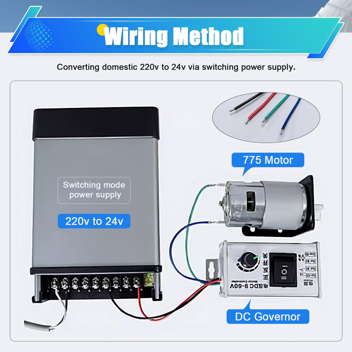 HUSETOO DC Motor Speed Controller, DC 9V - 60V Motor Pulse Width Modulator Regulator 20A 1000W Motor Variable Speed Controller, CW/CCW Switch Integration