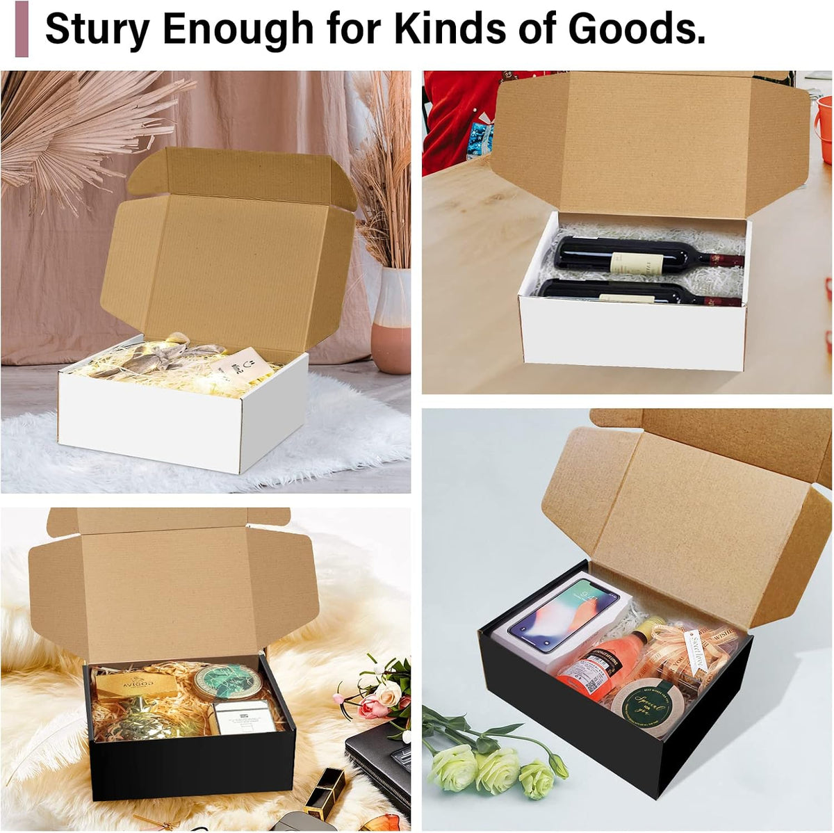 30 Pack 9x6x4 Inches White Corrugated Cardboard Shipping Boxes
