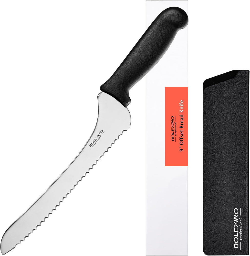 9 Inch Offset Serrated Bread Knife, for Homemade Sourdough & Cake