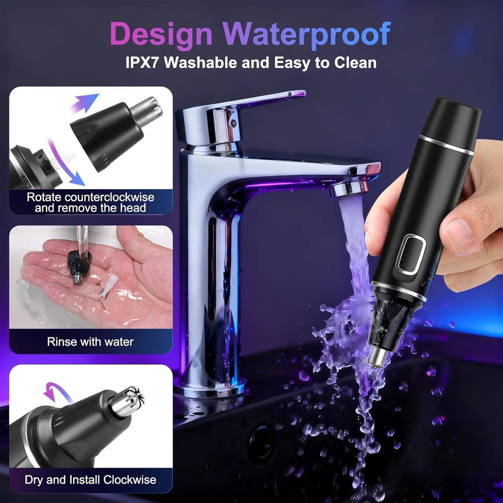 Nose Hair Trimmer for Men,Rechargeable Ear and Nose Trimmer,2026 Professional 2 in 1 Painless Eyebrow & Facial Hair