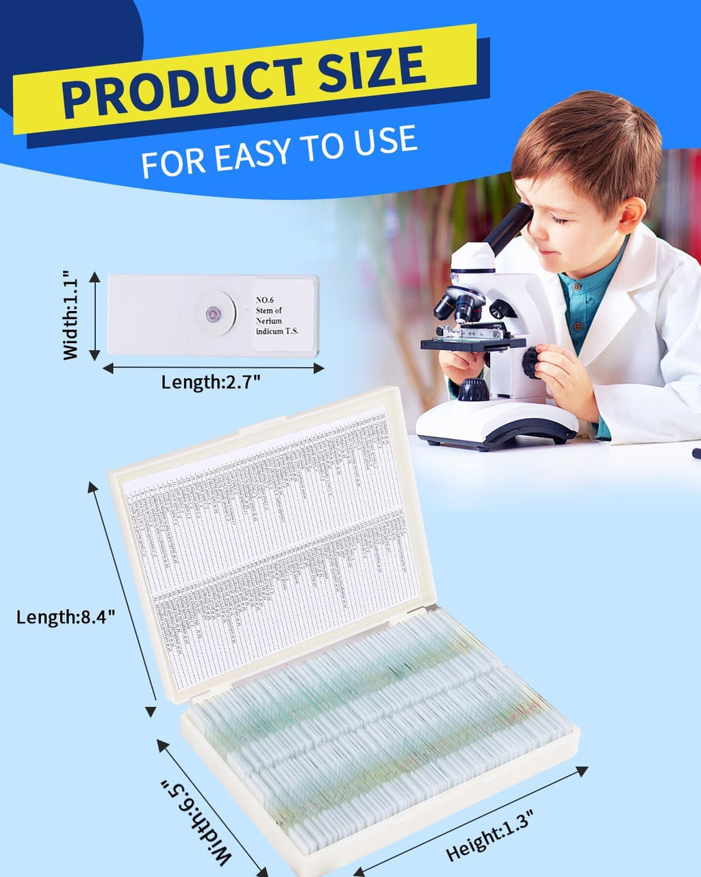 120-Pcs Microscope Slides with Specimens,Plant, Animal, Algae,etc,Educational Microscope Slides and Covers for Young