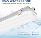 hykolity 4FT LED Vapor Tight Light, 40/50/60W Vapor Light Fixture, 130LM/W
