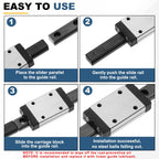 uxcell MGN7 200mm Linear Sliding Rail Guide, Linear Motion Guideway