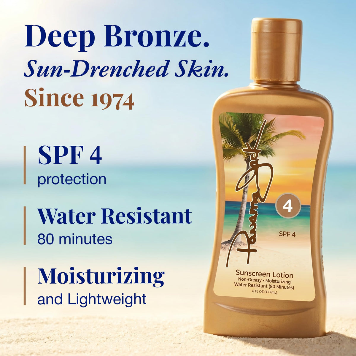 Sunscreen Tanning Lotion, SPF 4, 6 OZ (Pack of 1)