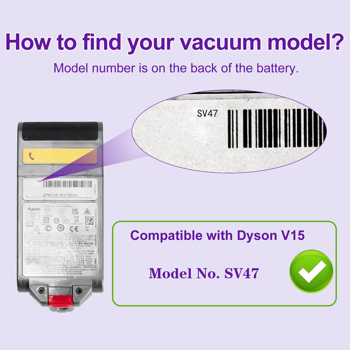 Suitable for the Motor Assemblies of Dyson V15, SV22, SV28 and SV47 Vacuum Cleaners; Equipped with Original mainboard Motors to Restore Powerful Suction Performance (V15 SV47 Version)