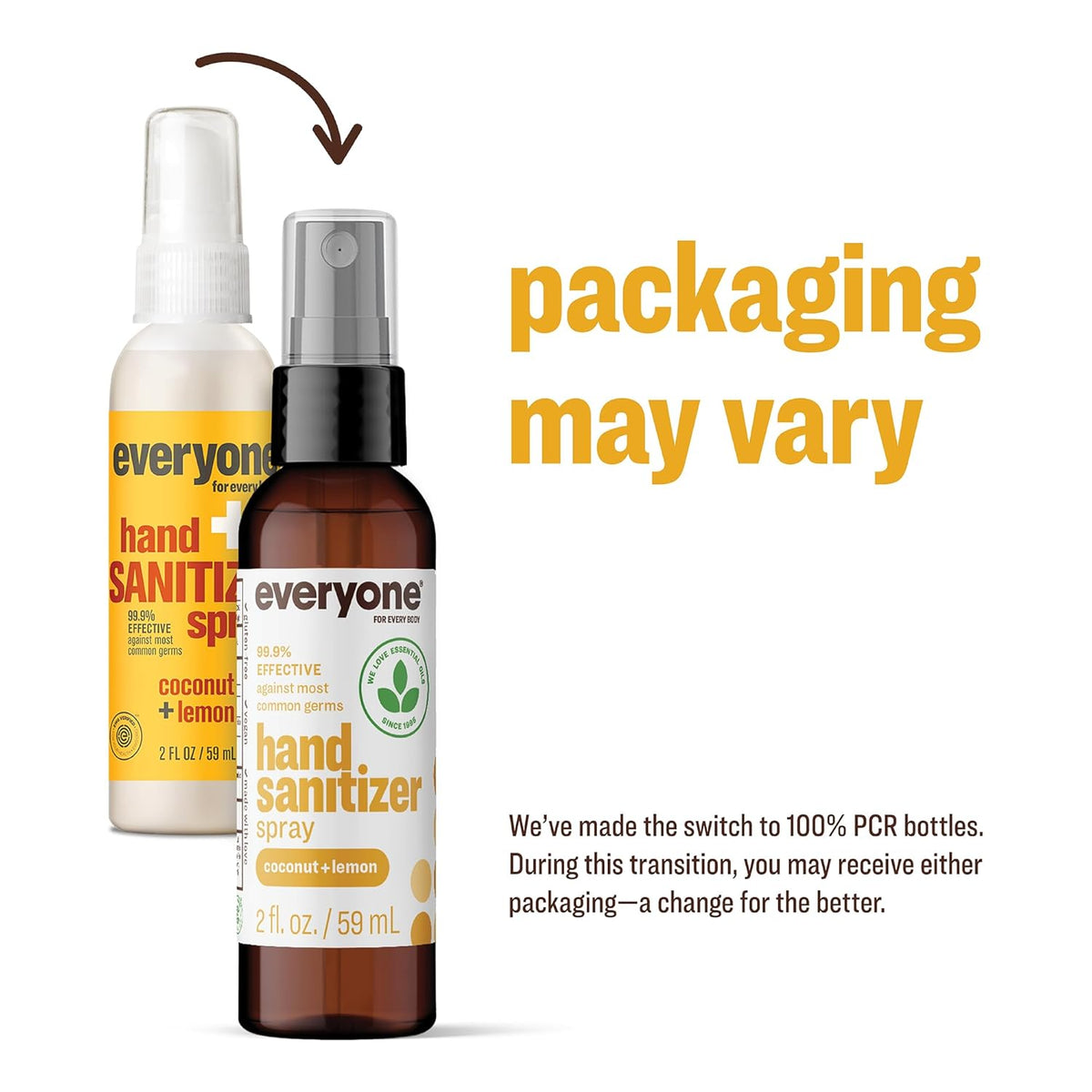 Everyone Hand Sanitizer Spray, Coconut Lemon, 2 oz 6-Pack