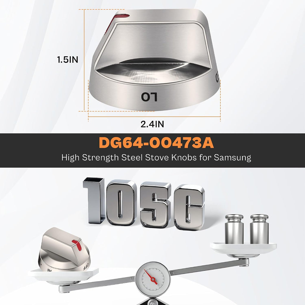 DG64-00473A Stove Knobs 5 Pack for Samsung Gas Range Oven