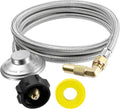 DPB 6 Ft Propane Regulator Stainless Steel Braided Hose with Elbow Adaptor