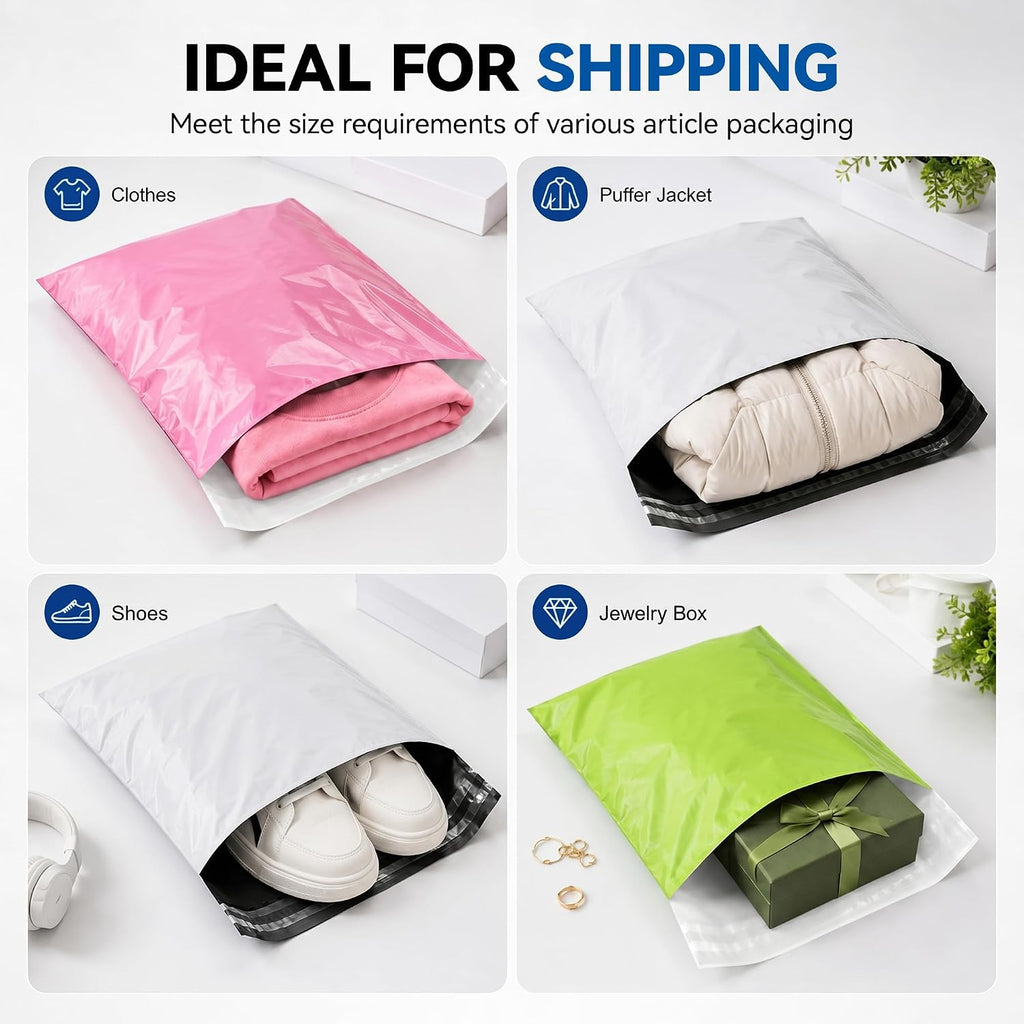 7.5x10 Poly Mailers 100 Count, 5-Layer Self-Seal Waterproof Shipping Bags for Clothes, Books, Mailing, E-commerce