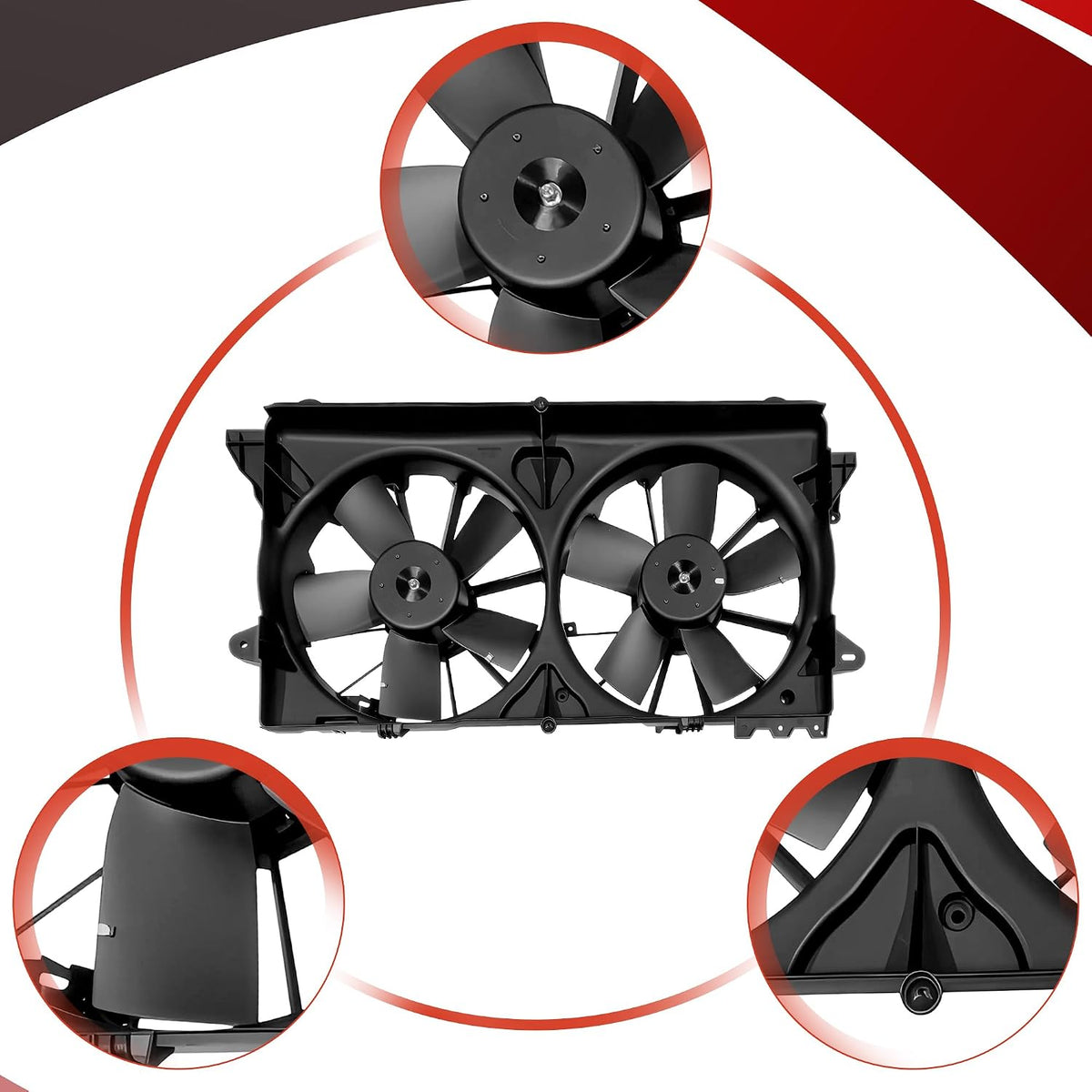 PartsFlow Engine Cooling Fan Assembly For 2010 2011 2012 2013 2014 Ford F-150 Expedition For 2010 2011 2012 2013 2014 2015 2016 2017 Lincoln Navigator 620-422