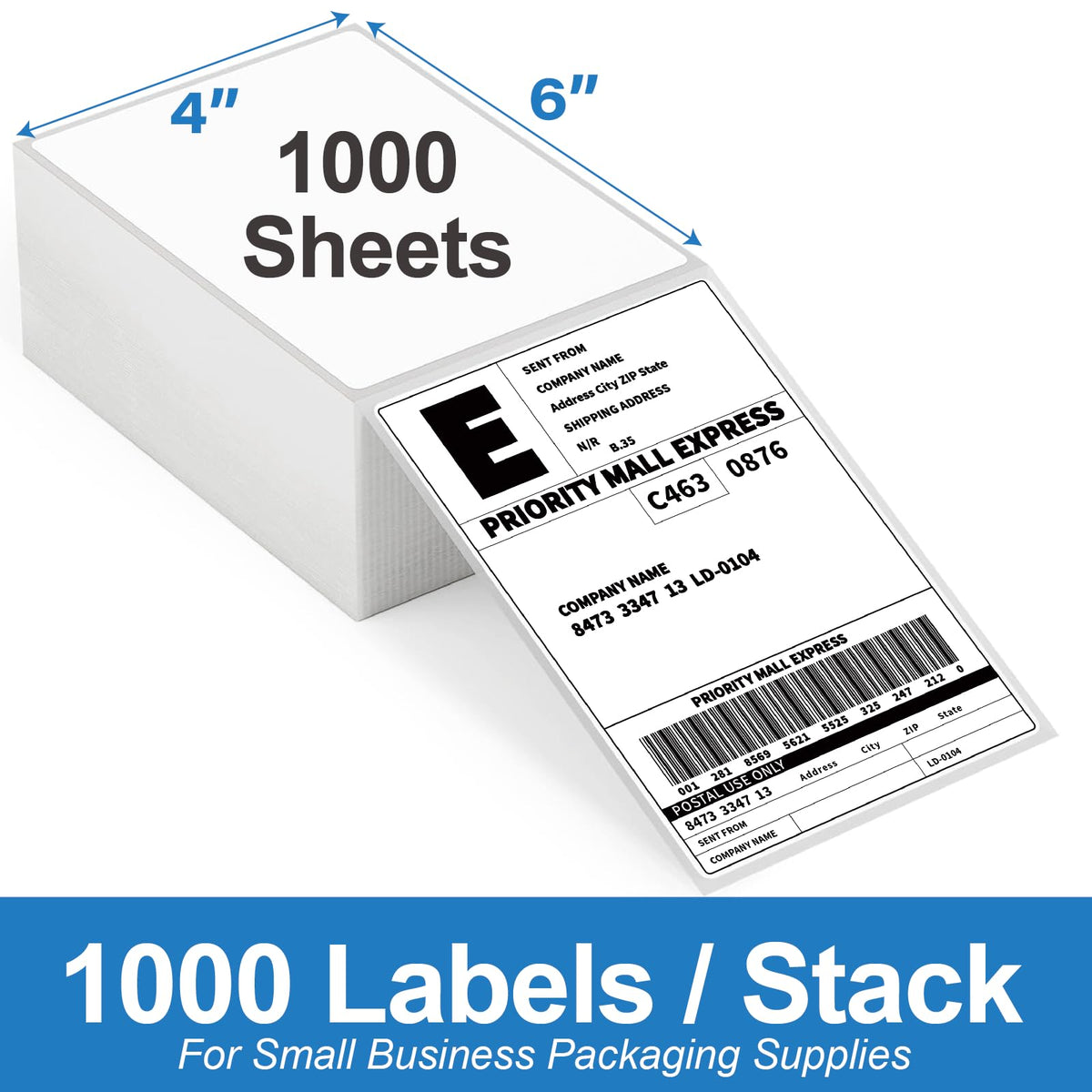 4000 4x6 Thermal Labels 1000/Stack, Commercial Grade