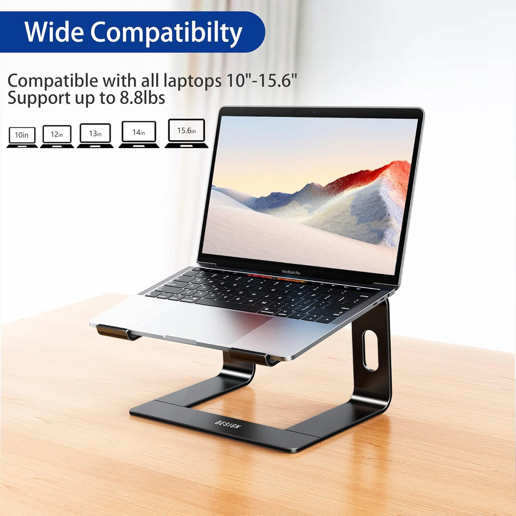 LS03 Aluminum Laptop Stand, Ergonomic Detachable Computer Stand, Notebook Riser, Laptop Mount Compatible with Air