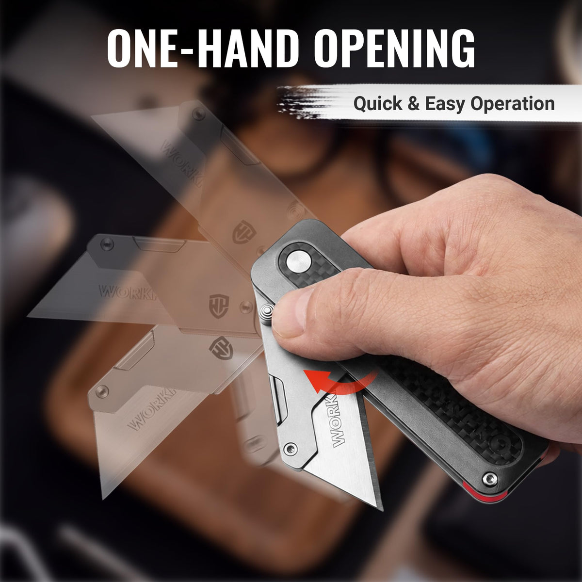 Utility Knife, CNC Unibody, Aluminium Handle Carbon Fiber Inlay