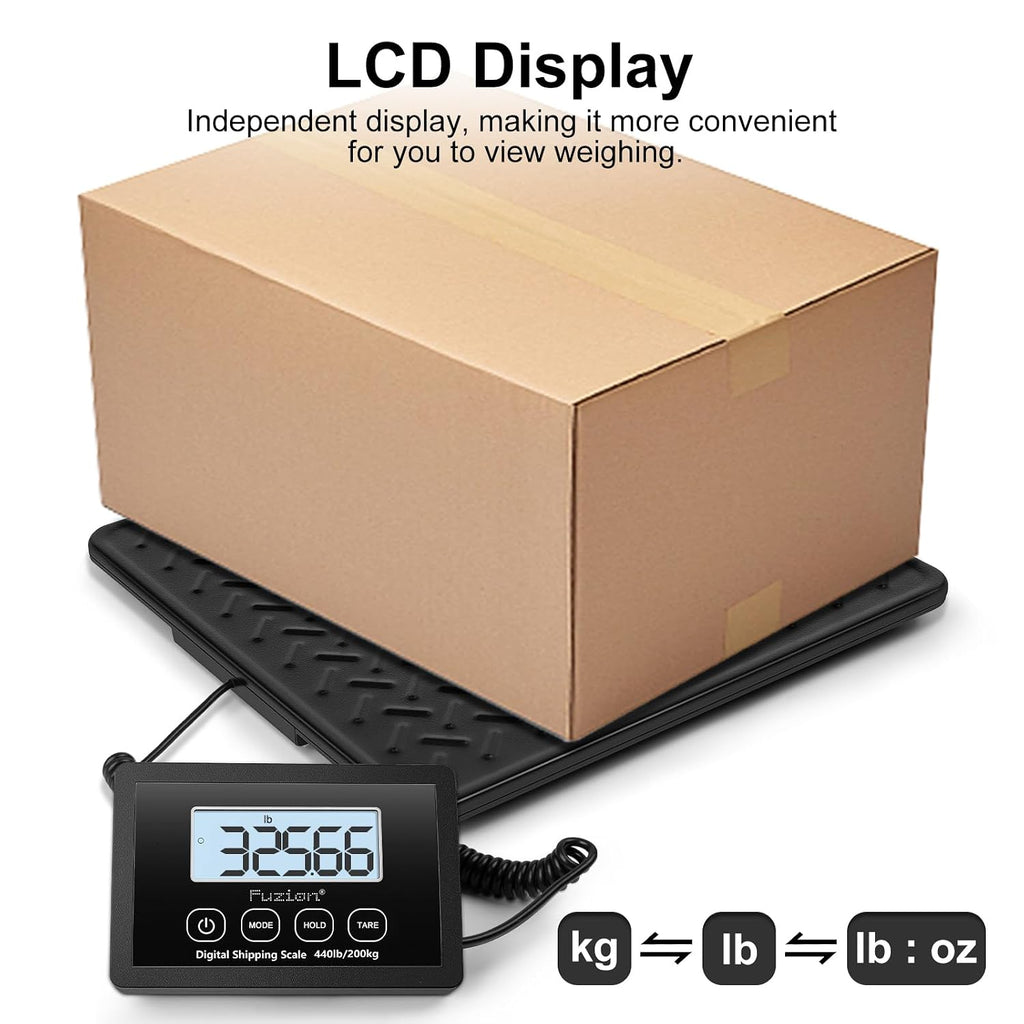 Shipping Scale, 440LB x 10g High Accuracy Digital Postal Scale | Durable Alloy Steel Platform, Heavy Duty Scale for