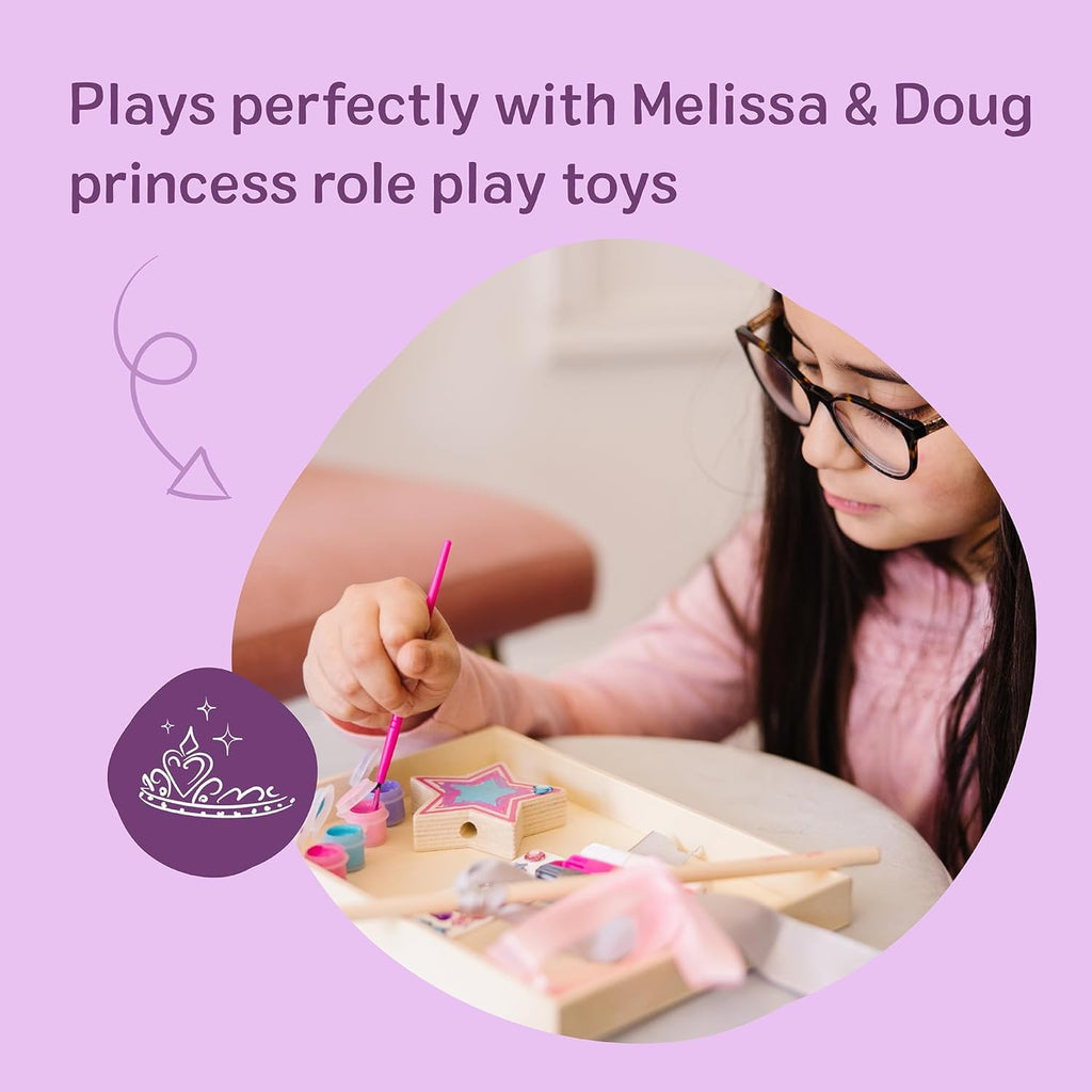 Created By Me! Paint & Decorate Your Own Wooden Princess Wand Craft Kit, Pink Princess Crafts Great for Rainy Days