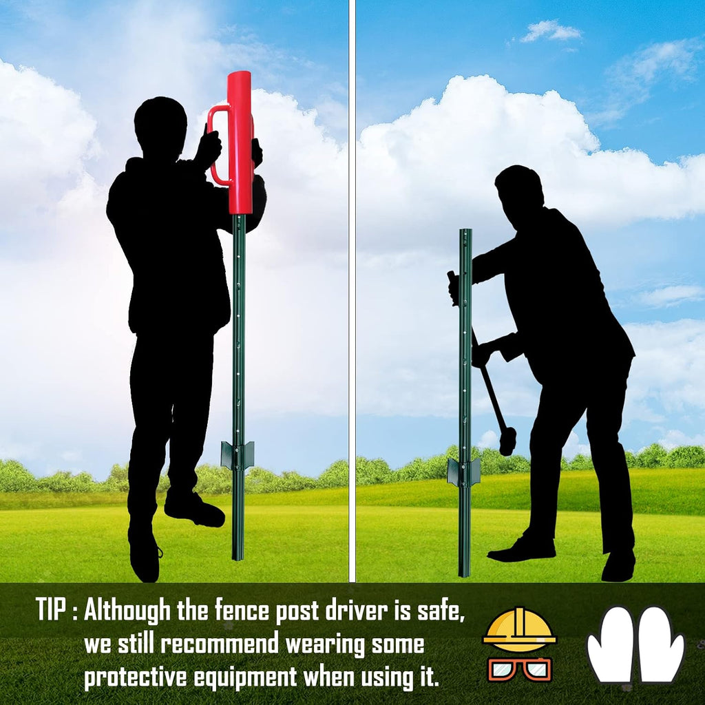 12LB T Post Driver with Handles Heavy Duty Fence Post Driver Post Pounder for T-Posts，U Channel，Metal Post and Sign