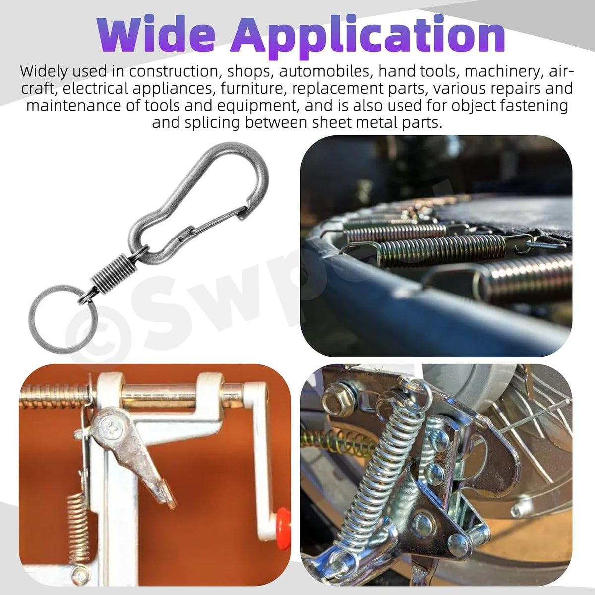 150Pcs 15 Different Sizes Stainless Steel Extension Spring with a Dual Hook Assortment Kit, Mechanical Extension