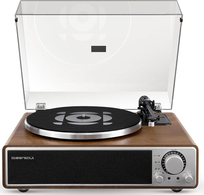ONE-Q All-in-one Vinyl Record Player with Bluetooth 5.4 | HiFi Turntable Built-in Speakers, Phono Preamp, AT-3600L