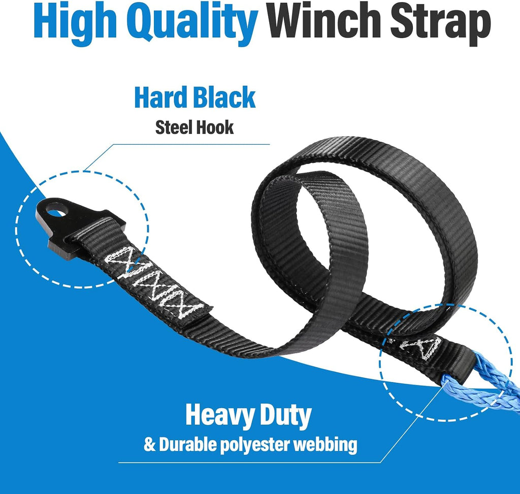 64in Plow Strap fit for ATV UTV Winch, Heavy Duty Snow Plow Lift Strap | Durable Plow Strap Use with Standard or Wide