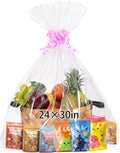 12Pcs Large Cellophane Bags for Gift Baskets 24x30 Inch