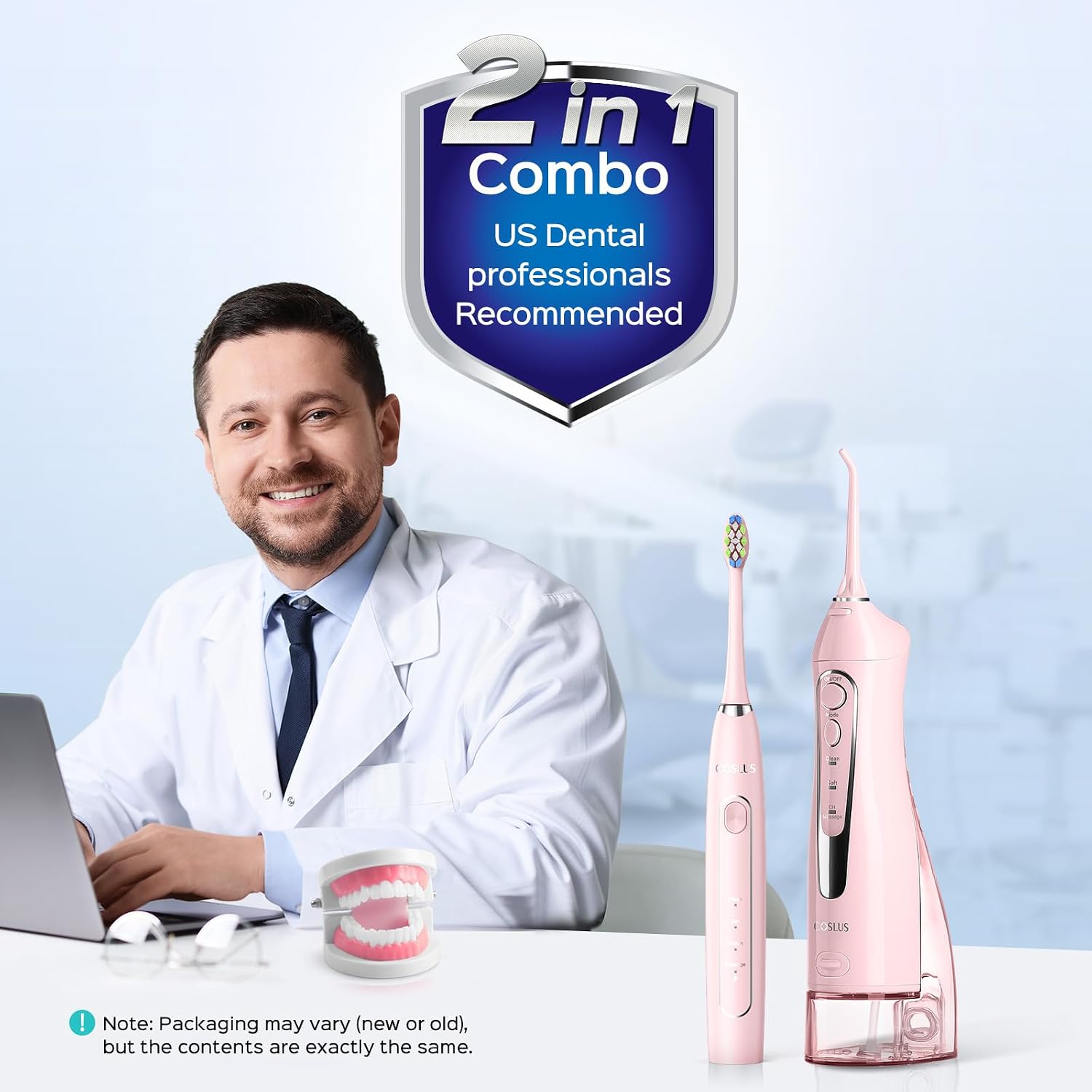 C20 & C41 Portable Water Flosser with Electric Toothbrush Combo: 2-in-1 Oral Clean Kit for Teeth, Braces, Gums Care
